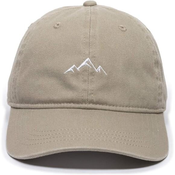 Mens Outdoor Khaki Baseball Cap Mountain Dad Embroidery Sports Soft Cotton Hat - Picture 2 of 7